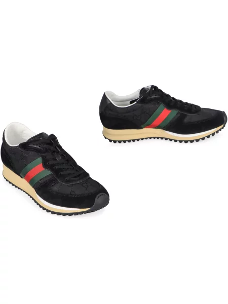 Sneakersy Gucci zamszowe z nadrukiem czarne