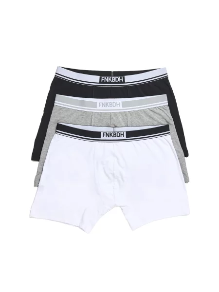 Funky Buddha Boxeri gri / negru alb