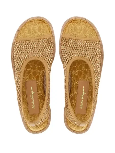 Sandale Ferragamo slingback auriu