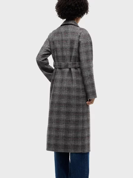 Шерстяное клетчатое пальто Tommy Hilfiger с поясом