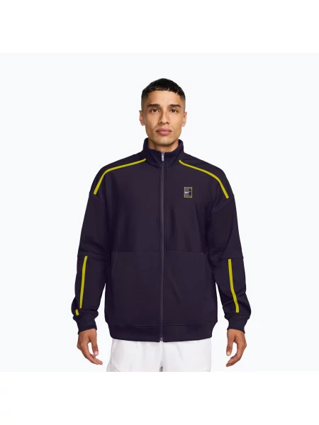 Bluza tenisowa Nike Court Heritage purple dynasty/lemon venom fioletowa
