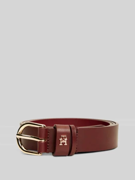 Tommy Hilfiger pasek skórzany bordowy