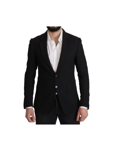 Marynarka Dolce And Gabbana elegancka tweedowa czarna