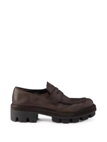 Pantofi loafer Prada din piele maro