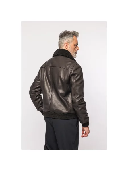 Kurtka skórzana The Jack Leathers brązowa