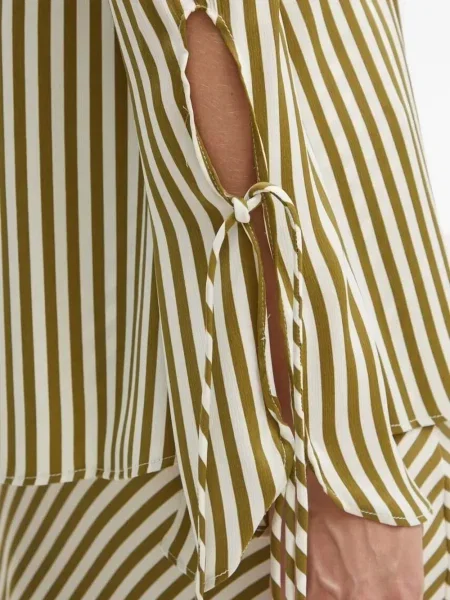 Bluză Bardot cu dungi verde
