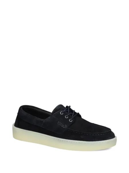 Loaferice Boss od brušene kože plava