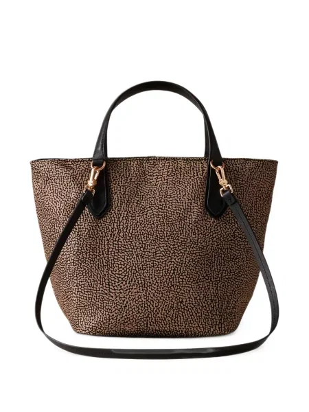 Geantă shopper Borbonese din piele cu imagine