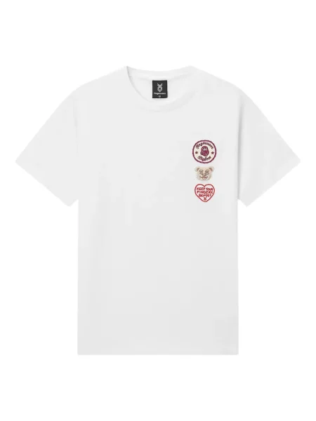 Тениска Fingercroxx бродирана бяло