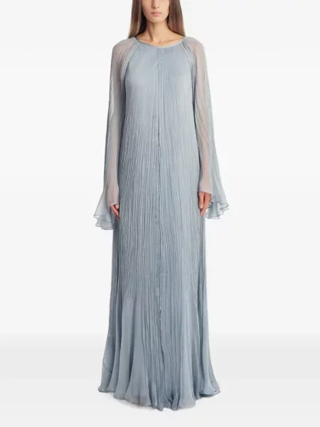 Rochie maxi Irina Schrotter de mătase albastru