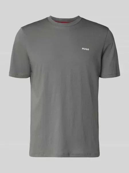 T-shirt o kroju regular fit z czystej bawełny model Hugo szara