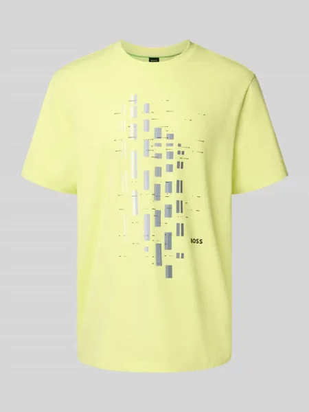 BOSS Green t-shirt z nadrukiem zielony
