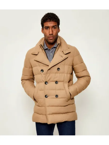 Herno De puf geacă 2 în 1 cu adaos de lână bej