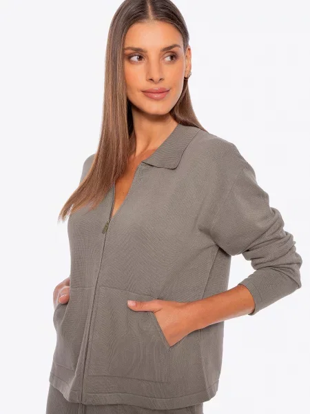 Rozpinana bluza ciemny beż