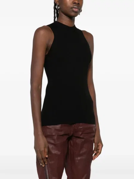 Žebrovaný top Rick Owens černý