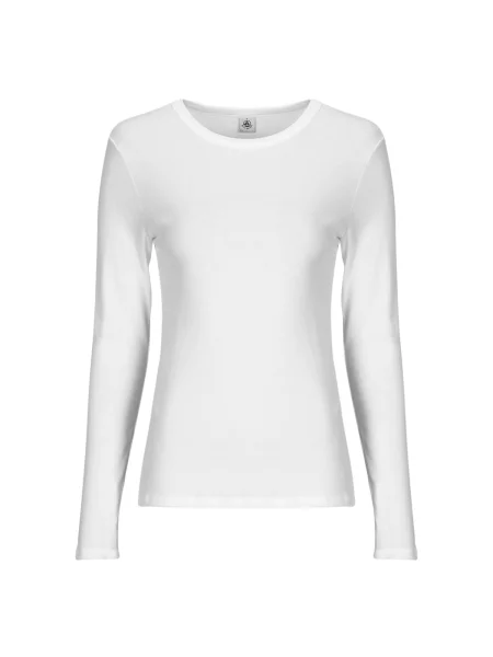 Majica z dolgimi rokavi Petit Bateau z dolgimi rokavi bela