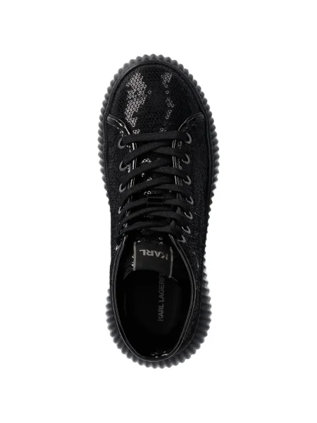 Sneakerși Karl Lagerfeld cu paiete negru
