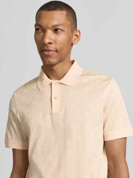 Koszulka polo o kroju nowoczesnym z fakturowanym wzorem model Roberto' Joop! Collection