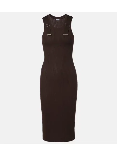 Rochie midi Loewe tricotate maro