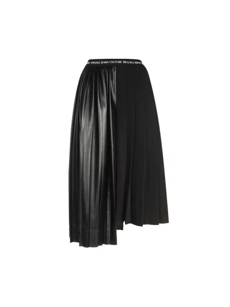 Spódnica jeansowa Versace Jeans Couture plisowana czarna