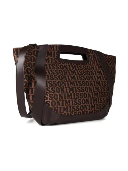 Shopperka Missoni z logo brązowa