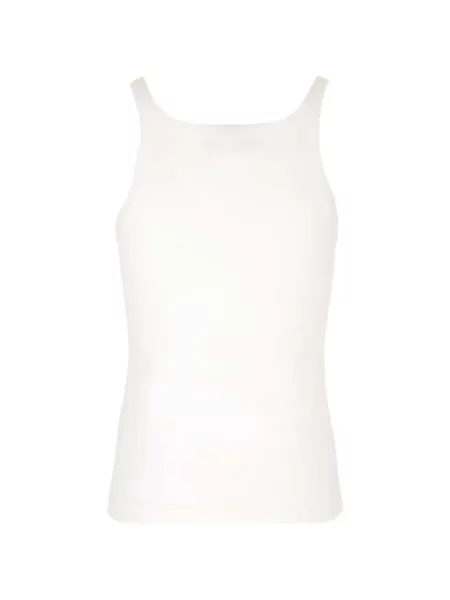 Top Fendi cu broderie alb