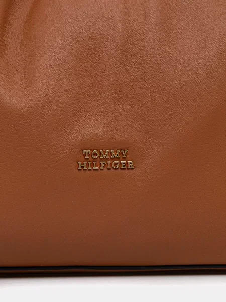 Tommy Hilfiger шопинг чанта дамска от кожа кафяво