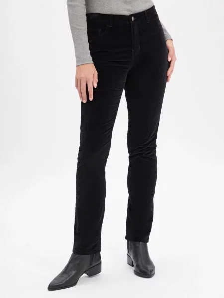 BRAX Aksamitne spodnie Mary Kobiety jednolity 18 czarny