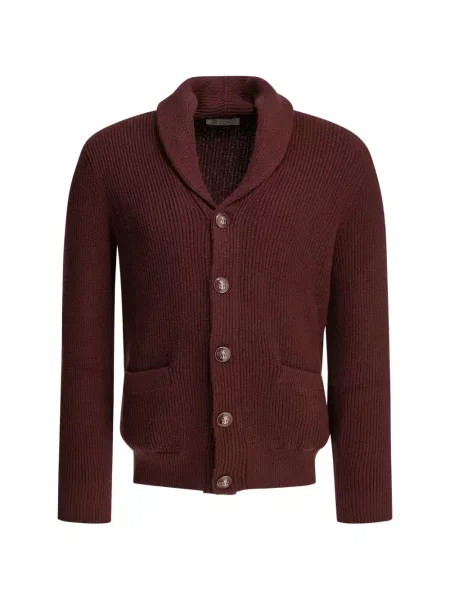 Gulerat cardigan Brunello Cucinelli tricotate roșu