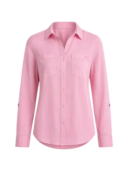 Cămașă Dkny cu broderie roz