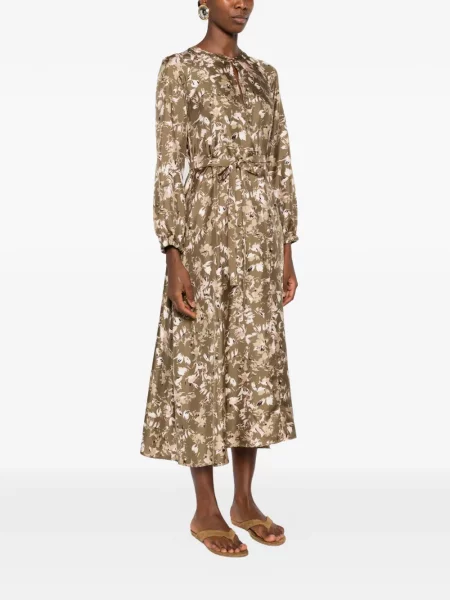 Rochie midi Max Mara cu model floral cu imagine verde