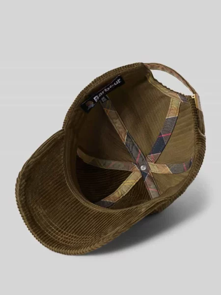 Czapka z daszkiem z czystej bawełny Barbour oliwkowa