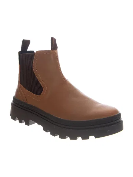 Botki Palladium skórzane brązowe