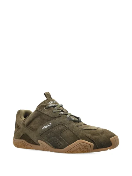 Fűzős szarvasbőr sneaker Versace zöld