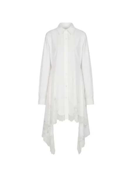 Rochie tip cămașă Monse din dantelă alb