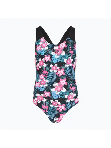 Speedo Allover Splashback kék/rózsaszín egyrészes gyermek fürdőruha. Méret: cm kék