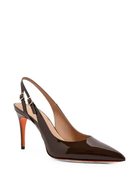 Pantofi cu toc Santoni slingback maro