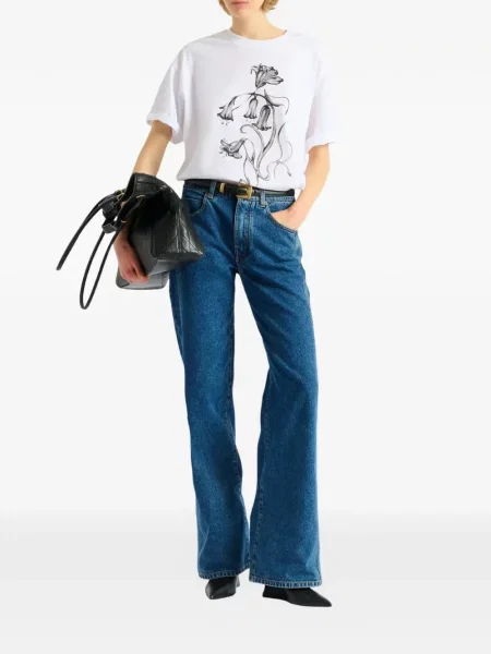 Tricou Balmain cu model floral cu imagine alb