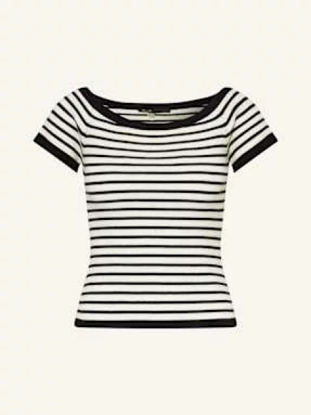 Maje Dzianinowa Koszulka blau granatowa