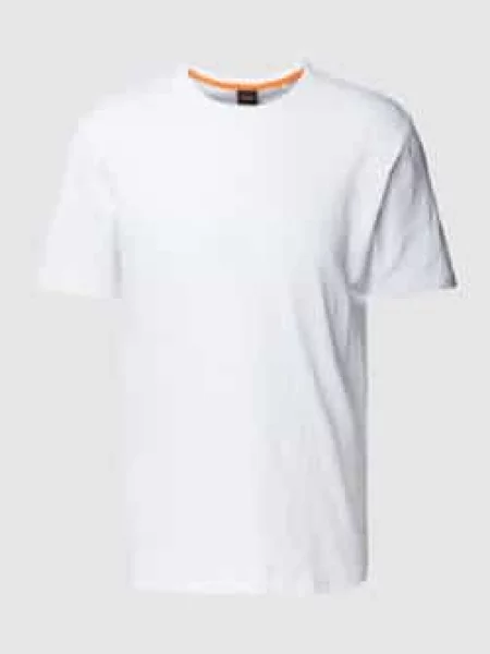 T-shirt o kroju regular fit z teksturowanej bawełny Model TEGOOD' Boss Orange biała