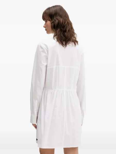 Rochie din denim Karl Lagerfeld Jeans alb