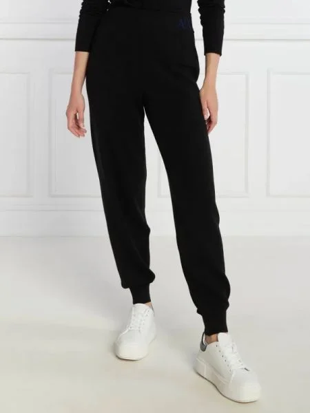 Armani Exchange Pantaloni de trening cu adaos de lână negru