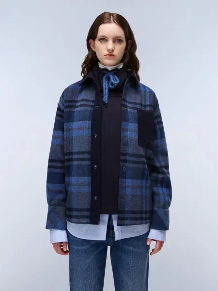 Сорочка Napapijri темно-синій поліестер/вовна синя