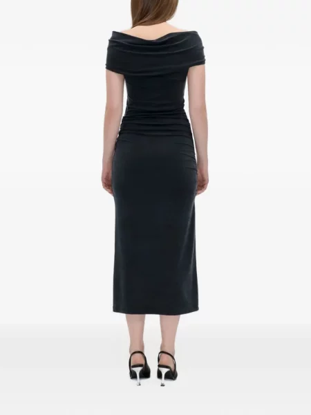 Rochie midi Stine Goya cu volane negru