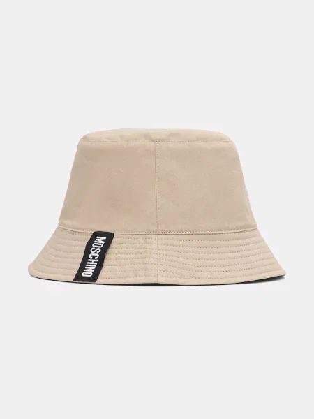 Dvostranski bombažen klobuk Moschino bež