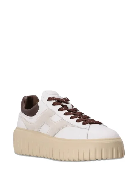 Sneakerși Hogan din piele cu dungi cu platformă alb