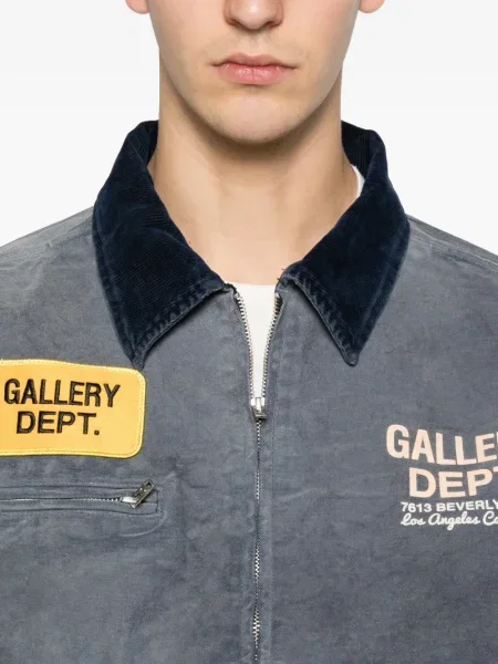 Дънково яке Gallery Dept. от рипсено кадифе синьо