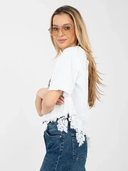 Bluzka Factory Price koronkowa biała