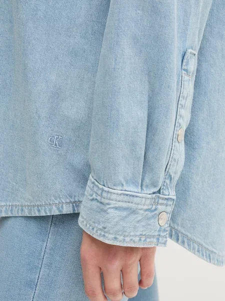 Calvin Klein Jeans koszula jeansowa relaxed z kołnierzykiem klasycznym niebieski