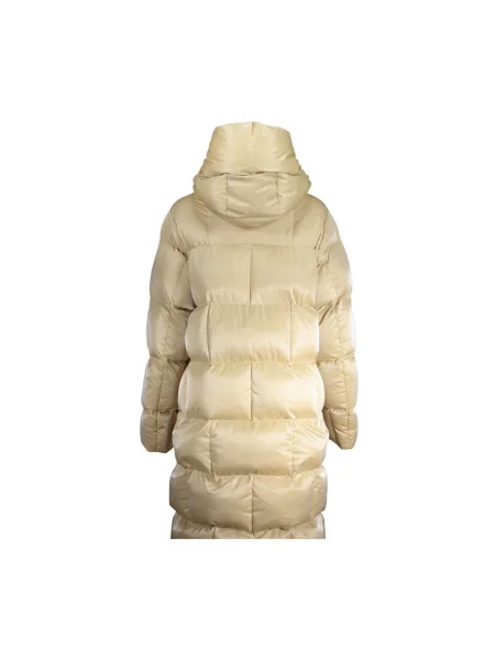 Parka K-way z kapturem z długim rękawem beżowa